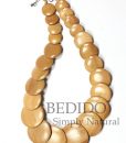 round flat wood beads necklace
