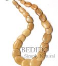 flat oval wood necklace