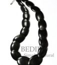 Black Oval Wood Beads Necklace