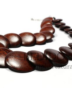 Brown Round Wood Beads Necklace