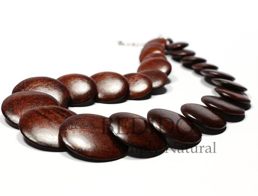 Brown Round Wood Beads Necklace