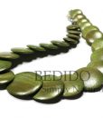 Green Flat Round Wood Beads Necklace