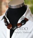 womens alternate black brown wood necklace