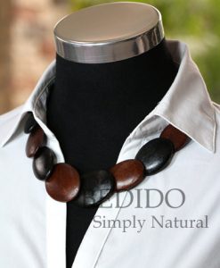 womens alternate black brown wood necklace