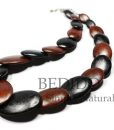 Alternate Black Brown Oval Wood Necklace